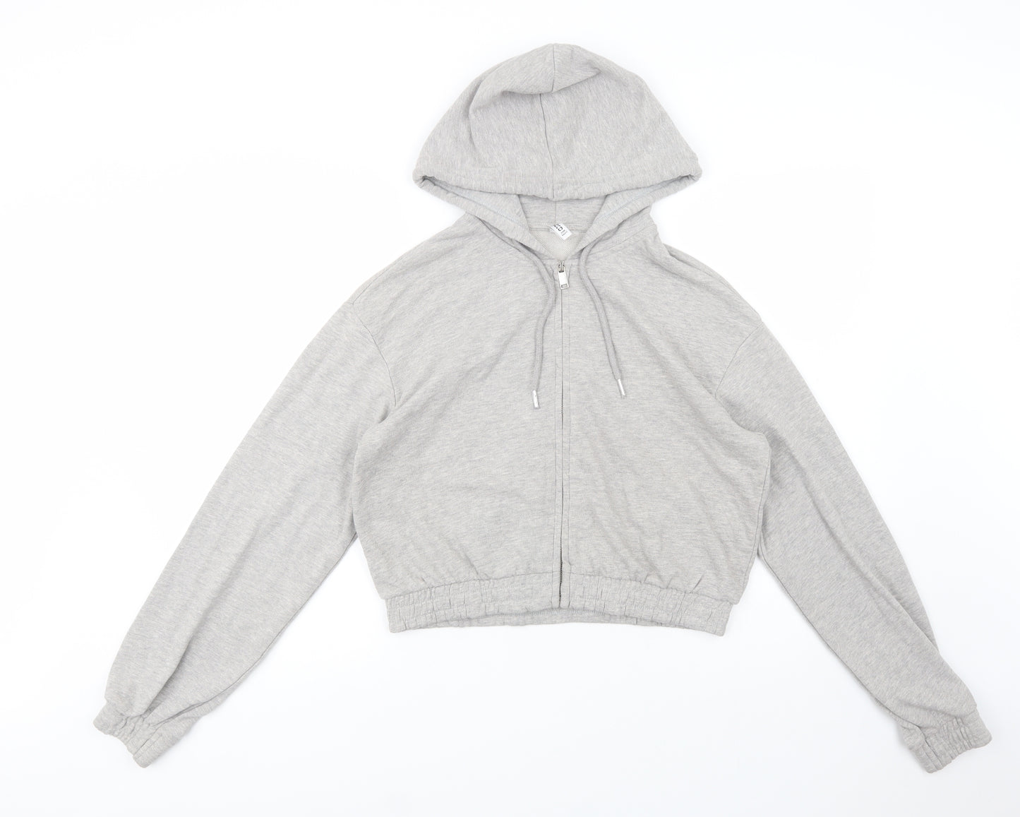 H&M Womens Grey  Cotton Full Zip Hoodie Size M  Zip