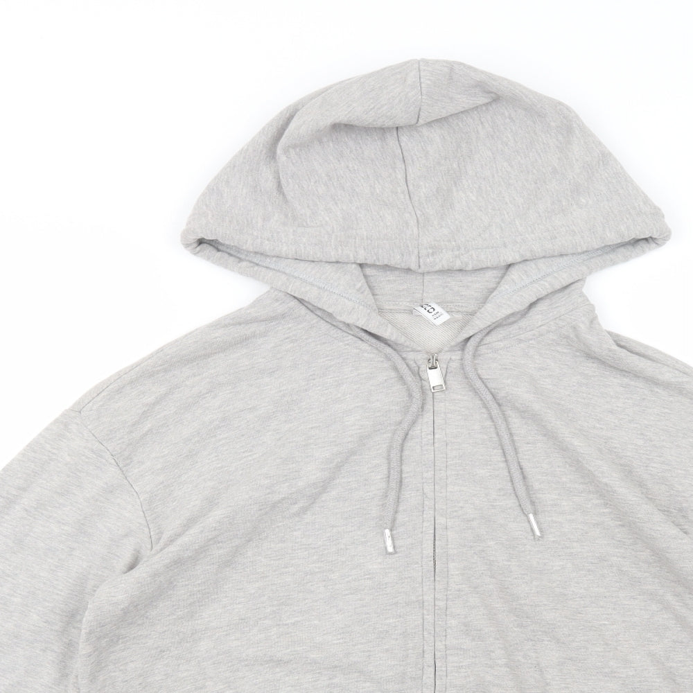 H&M Womens Grey  Cotton Full Zip Hoodie Size M  Zip