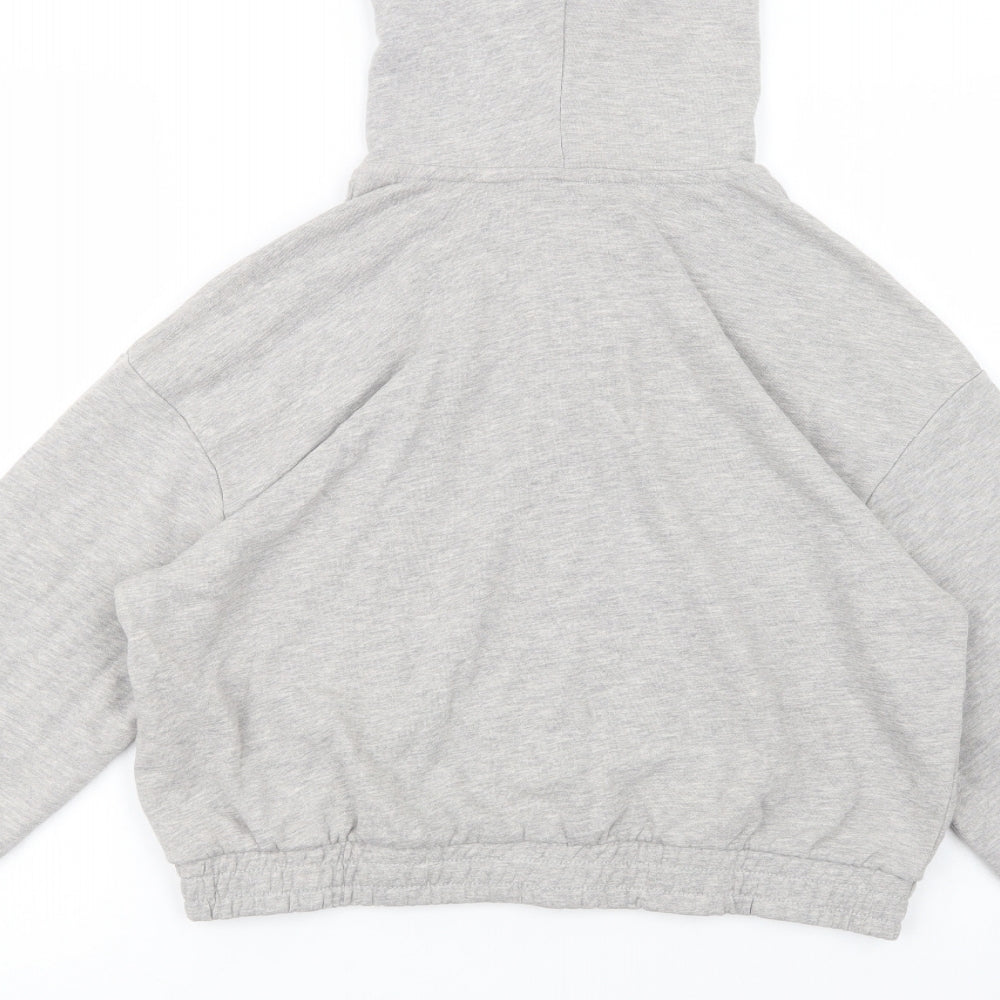 H&M Womens Grey  Cotton Full Zip Hoodie Size M  Zip