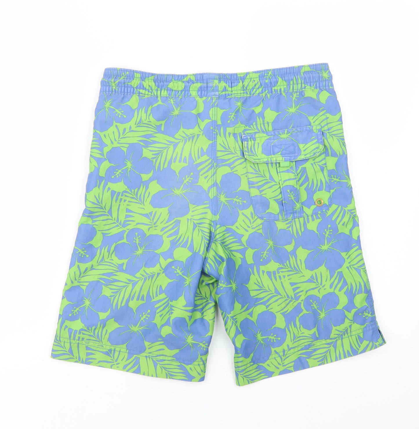 GASP Boys Blue Floral Polyester Bermuda Shorts Size 12 Years  Regular Drawstring