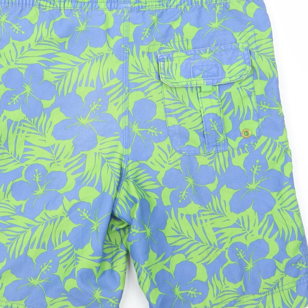 GASP Boys Blue Floral Polyester Bermuda Shorts Size 12 Years  Regular Drawstring
