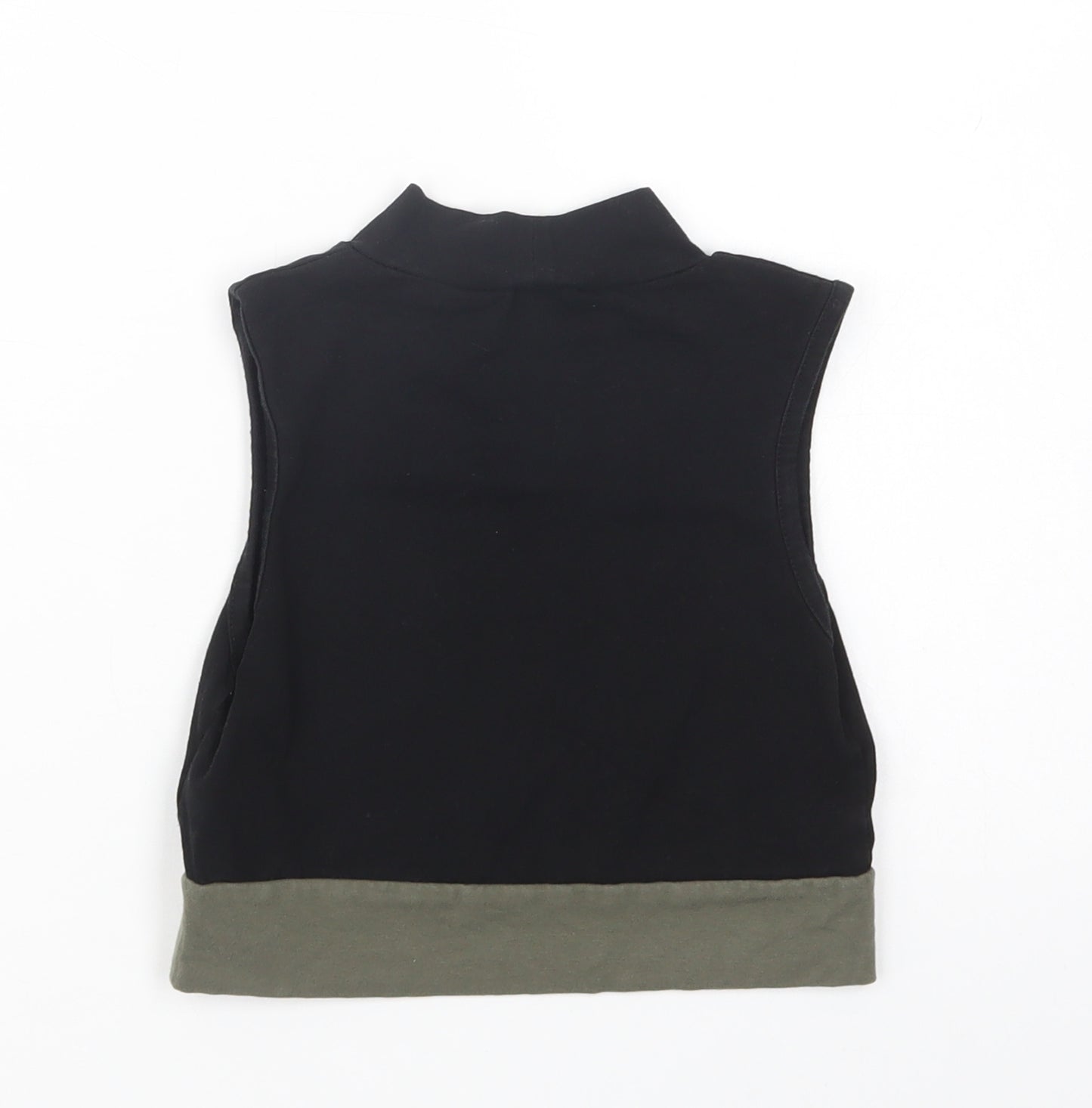 Primark Girls Black  Cotton Basic Blouse Size 9-10 Years Mock Neck Pullover