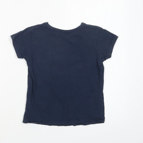 Primark Girls Blue  Cotton Pullover T-Shirt Size 8-9 Years Crew Neck Pullover - L.A.