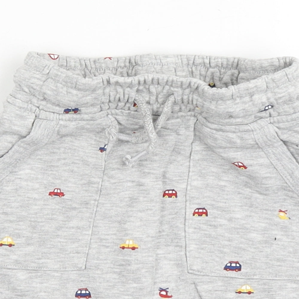 George Boys Grey  Cotton Sweat Shorts Size 2-3 Years  Regular Drawstring - Cars
