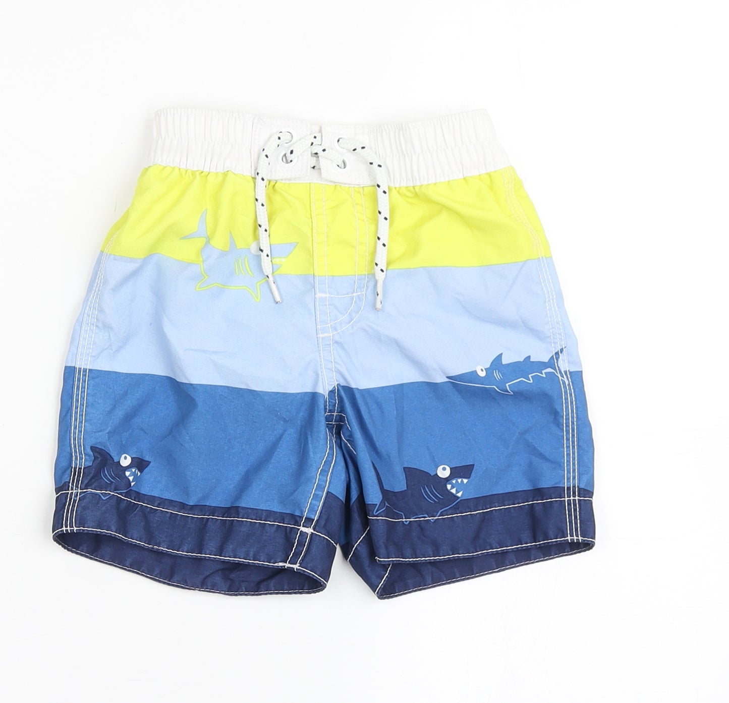 Gap Boys Blue  100% Polyester Compression Shorts Size 2 Years  Regular Drawstring - Sharks