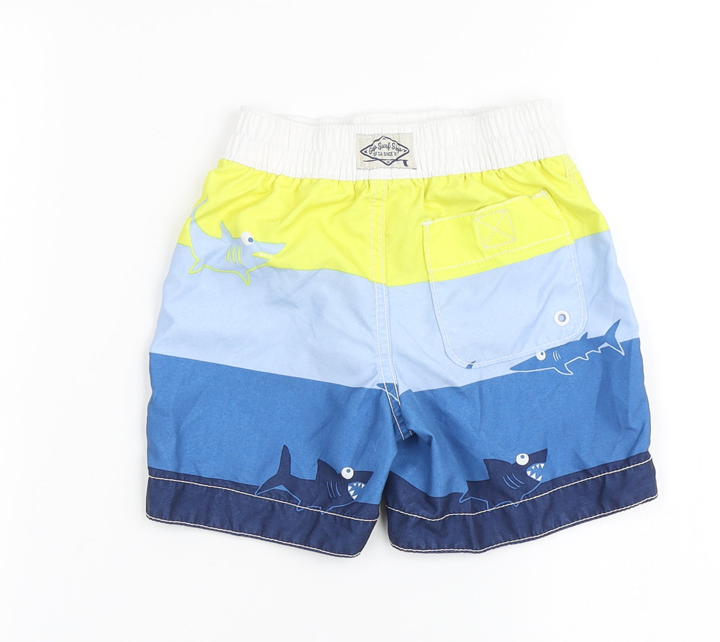 Gap Boys Blue  100% Polyester Compression Shorts Size 2 Years  Regular Drawstring - Sharks