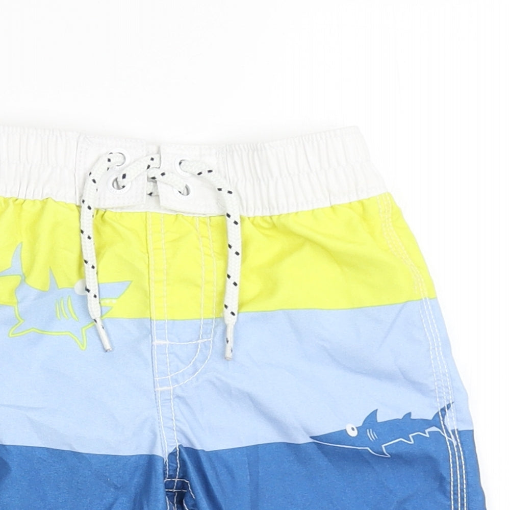 Gap Boys Blue  100% Polyester Compression Shorts Size 2 Years  Regular Drawstring - Sharks