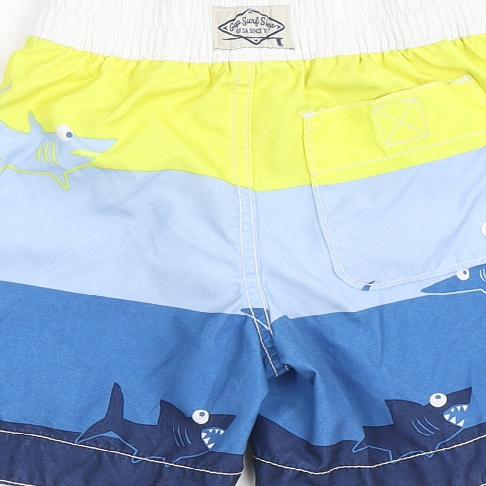 Gap Boys Blue  100% Polyester Compression Shorts Size 2 Years  Regular Drawstring - Sharks