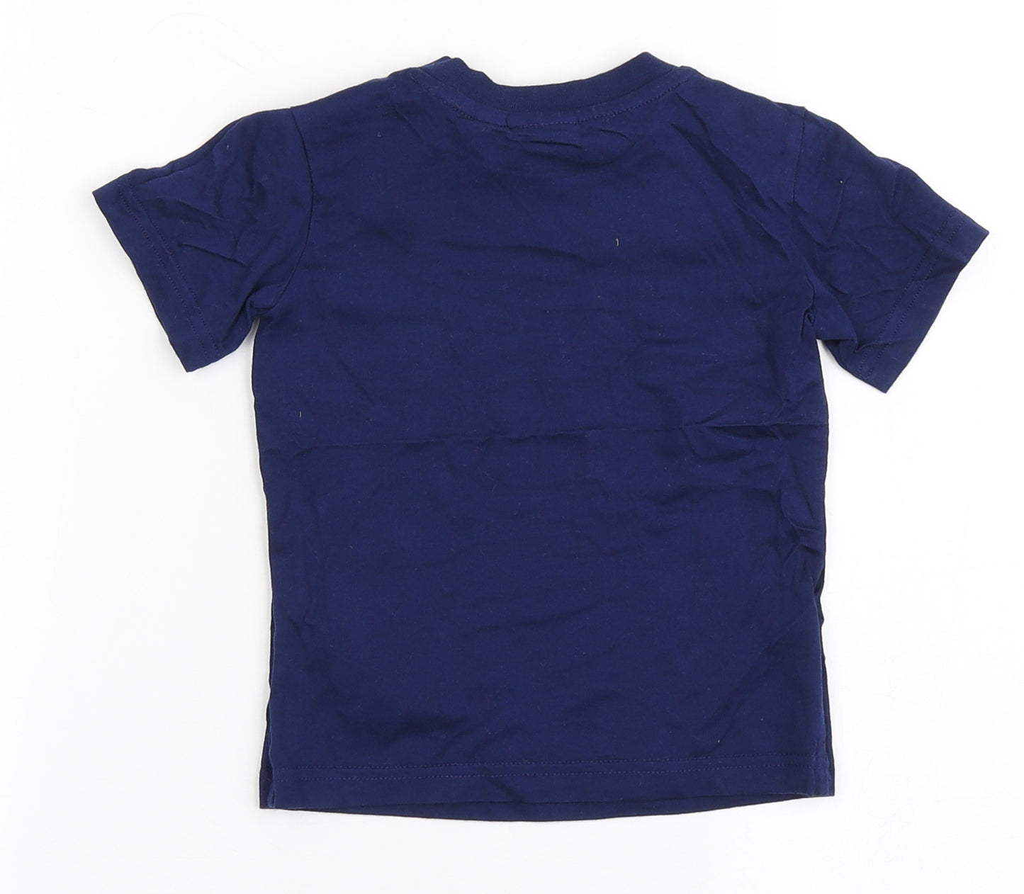 adidas Boys Blue  100% Cotton Basic T-Shirt Size 12-18 Months Round Neck Pullover
