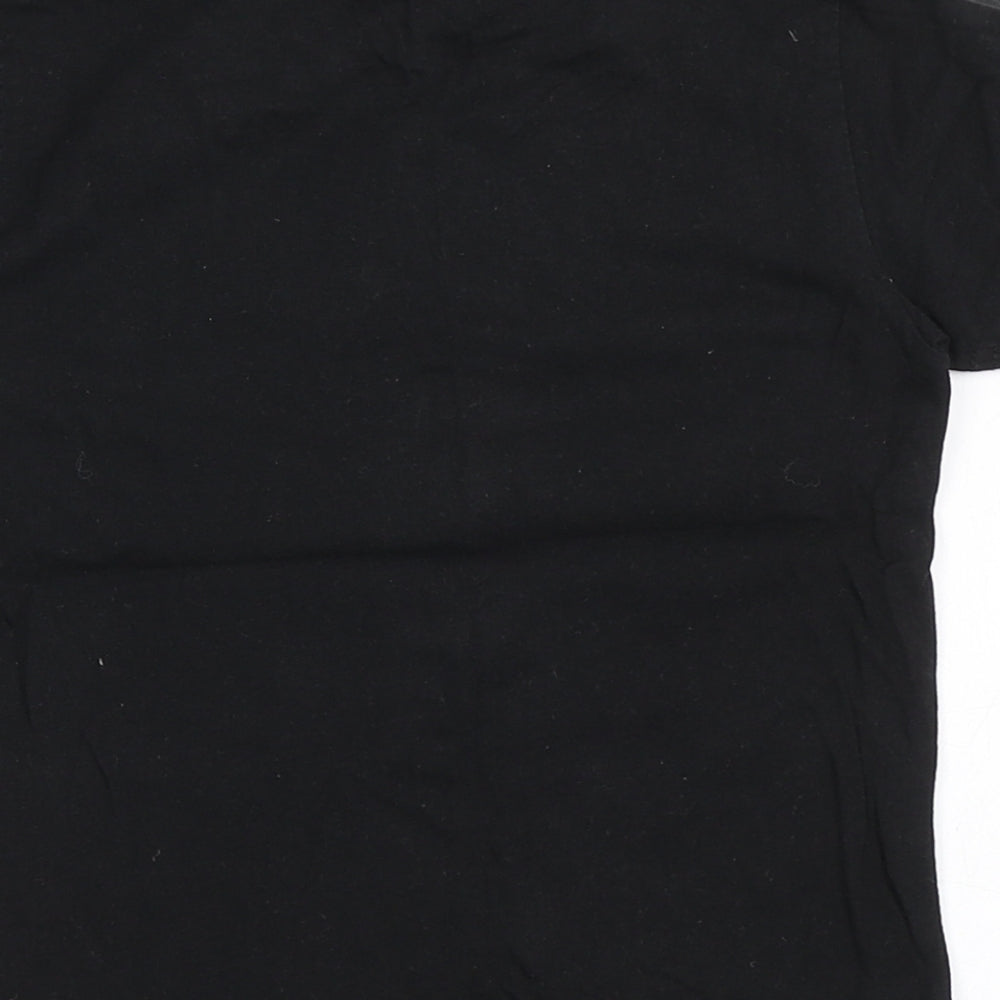 Primark Boys Black  100% Cotton Basic T-Shirt Size 2-3 Years Round Neck Pullover - Here Comes Trouble