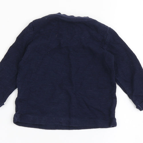 F&F Boys Blue  100% Cotton Basic T-Shirt Size 3-6 Months Round Neck Pullover - Born To Be Cool