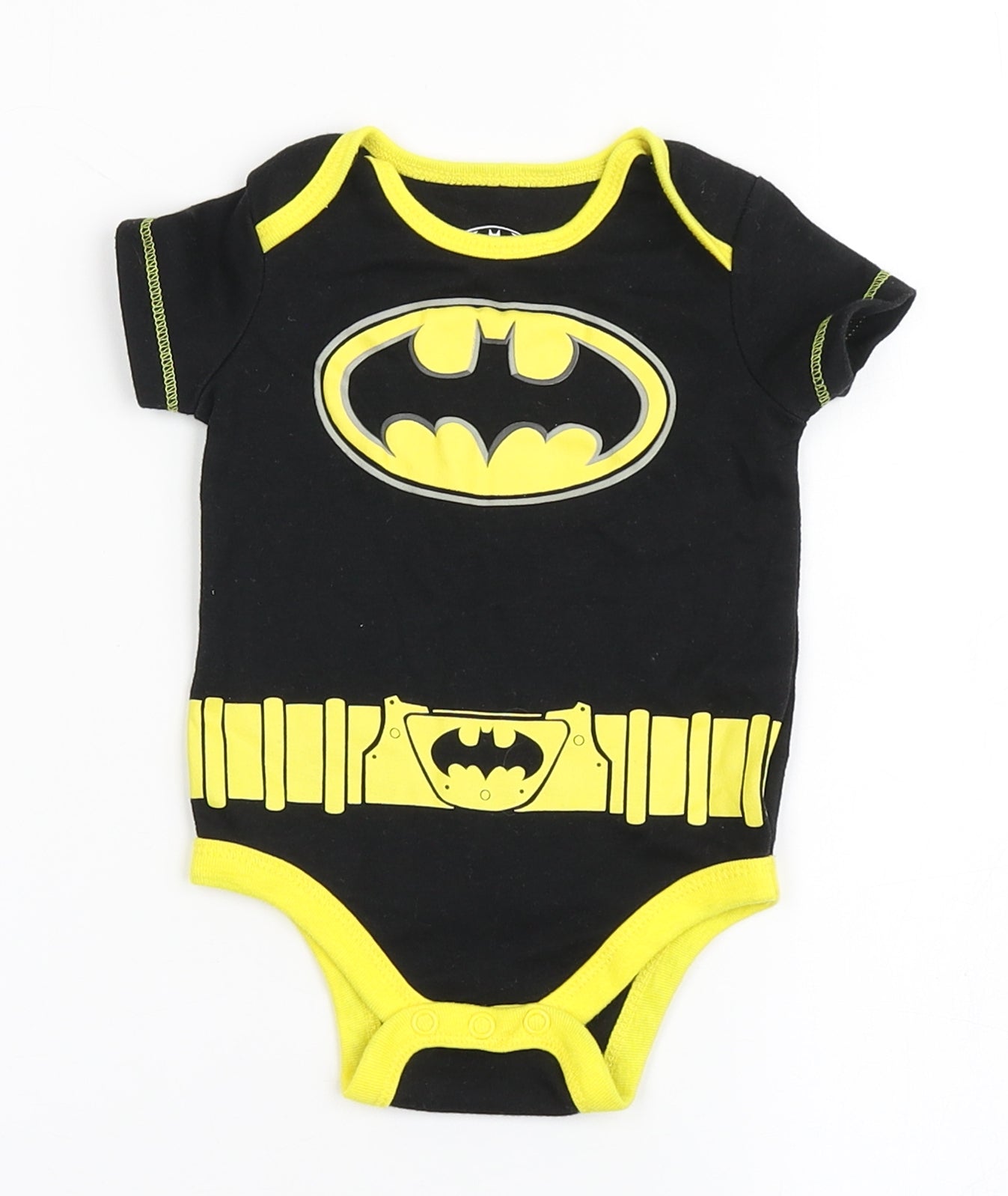 Batman Boys Black  Cotton Babygrow One-Piece Size 0-3 Months  Snap