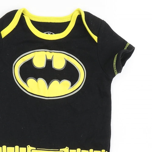 Batman Boys Black  Cotton Babygrow One-Piece Size 0-3 Months  Snap