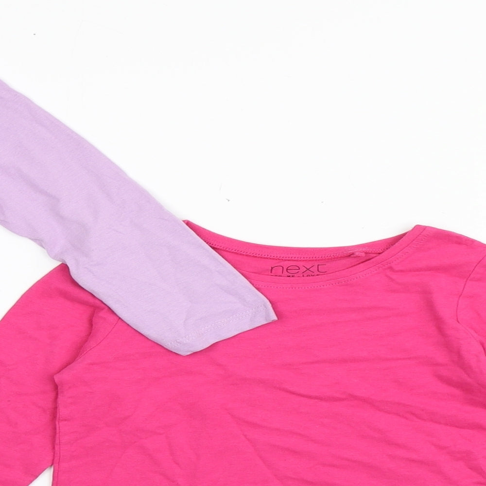 NEXT Girls Multicoloured  100% Cotton Basic T-Shirt Size 2-3 Years Round Neck Pullover