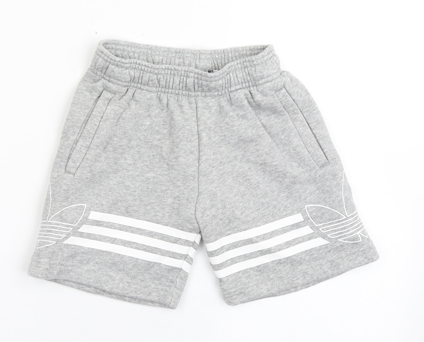 adidas Boys Grey  Cotton Sweat Shorts Size 3-4 Years  Regular Drawstring