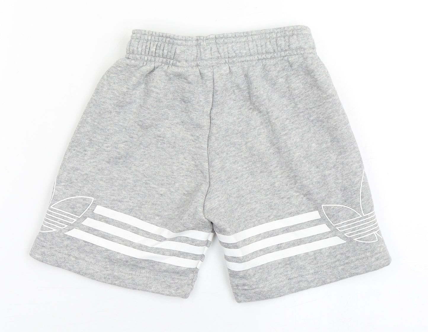 adidas Boys Grey  Cotton Sweat Shorts Size 3-4 Years  Regular Drawstring