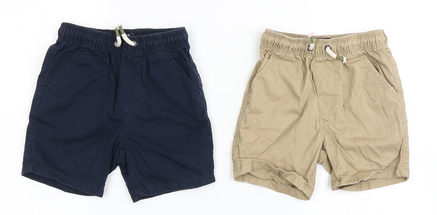 NEXT Boys Multicoloured  100% Cotton Cropped Trousers Size 18-24 Months  Drawstring