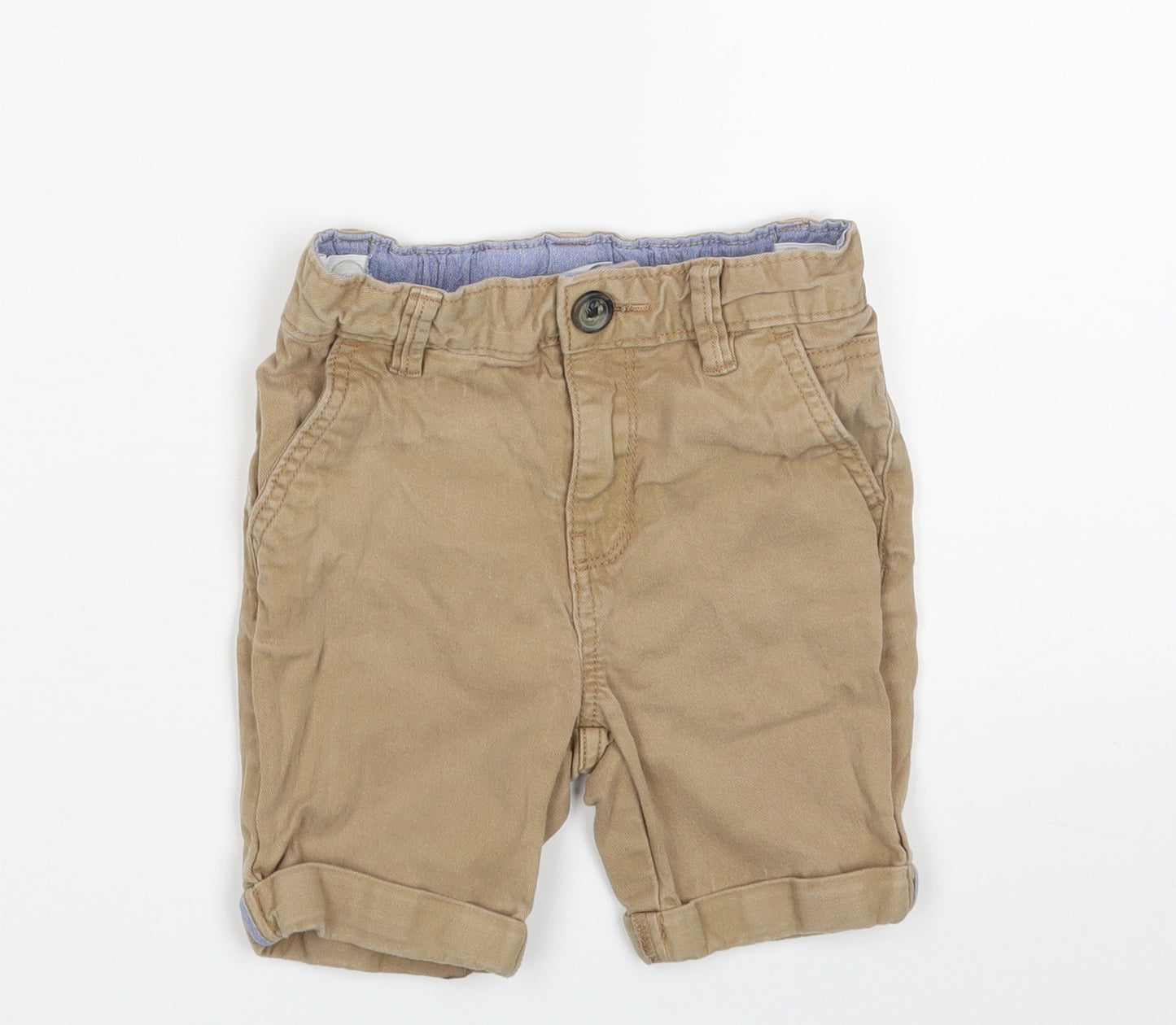 TU Boys Beige  Cotton Chino Shorts Size 4 Years  Slim Zip