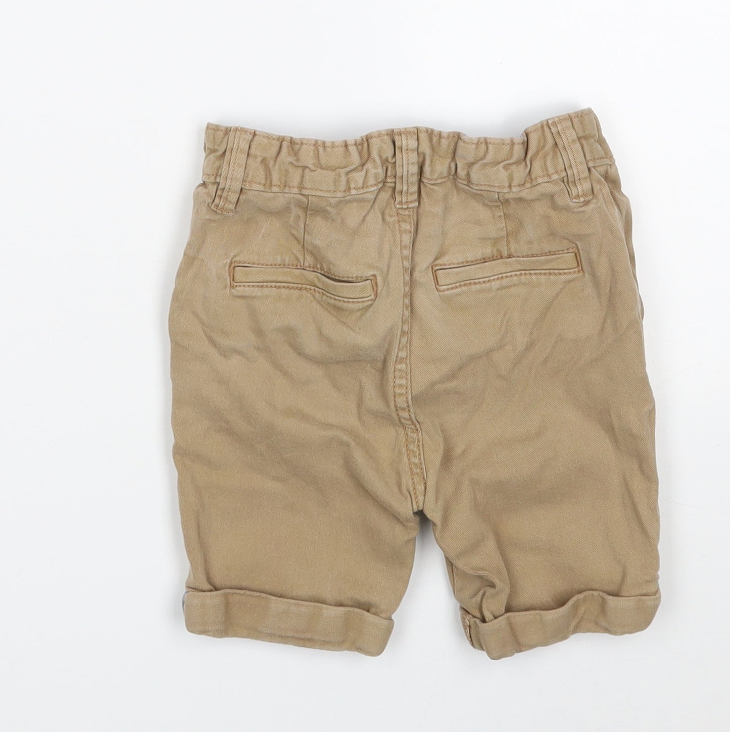 TU Boys Beige  Cotton Chino Shorts Size 4 Years  Slim Zip