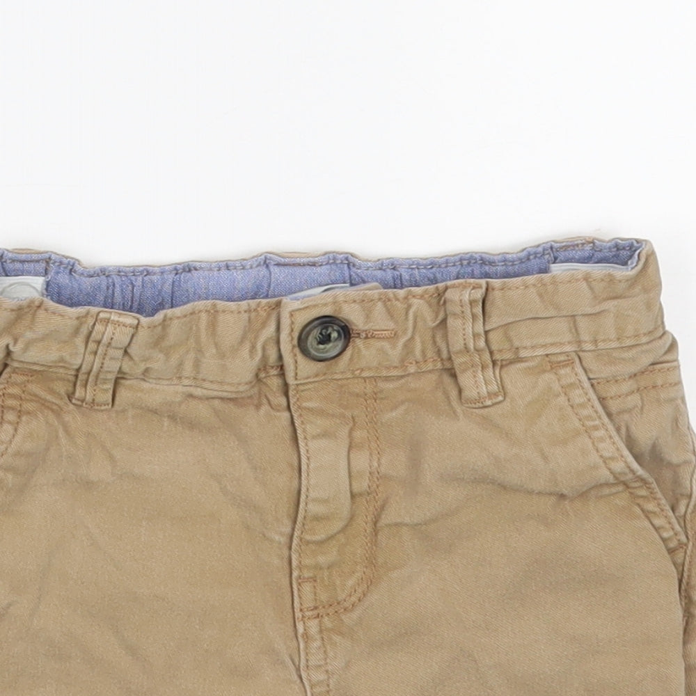 TU Boys Beige  Cotton Chino Shorts Size 4 Years  Slim Zip