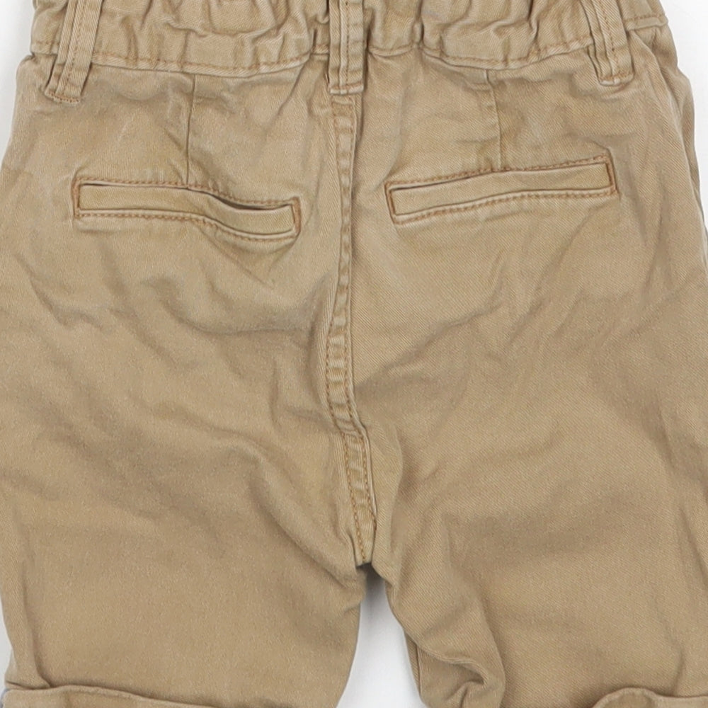 TU Boys Beige  Cotton Chino Shorts Size 4 Years  Slim Zip