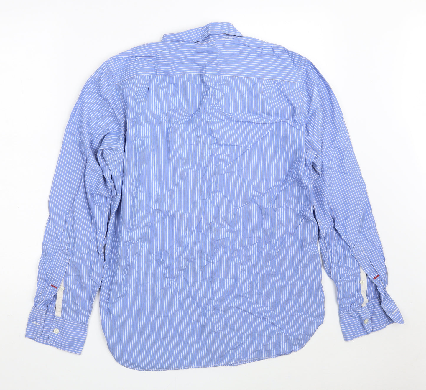 J.CREW Mens Blue Striped Cotton  Button-Up Size S Collared Button