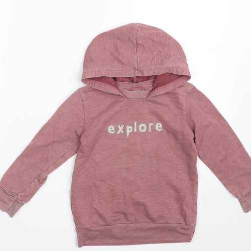Keedo Boys Purple  100% Cotton Pullover Hoodie Size 4 Years   - EXPLORE