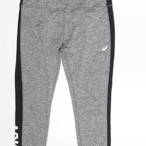 ASICS Womens Grey  Polyester Compression Leggings Size L L25 in Athletic  - Performance