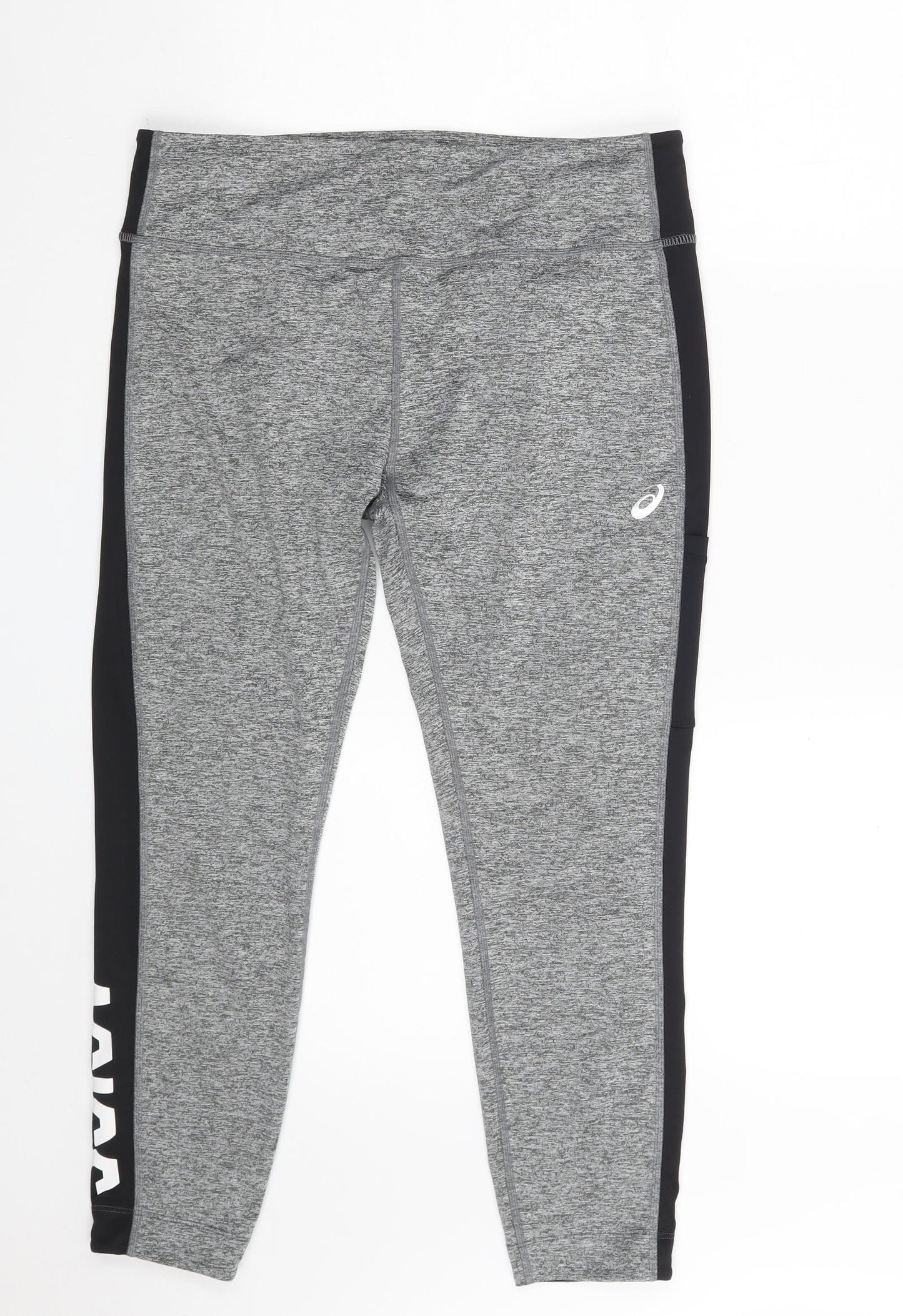 ASICS Womens Grey  Polyester Compression Leggings Size L L25 in Athletic  - Performance