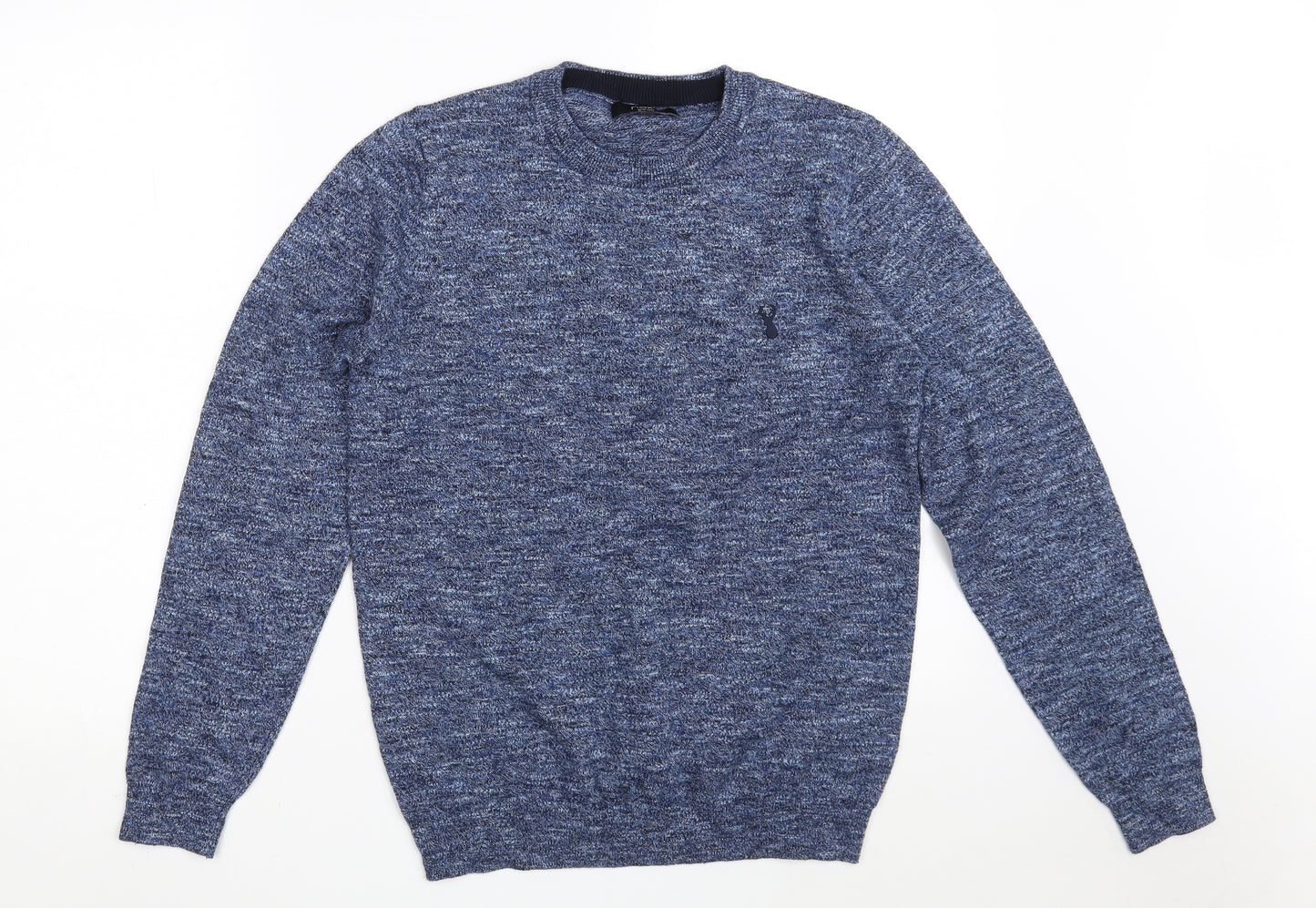 NEXT Mens Blue Round Neck  Cotton Pullover Jumper Size S
