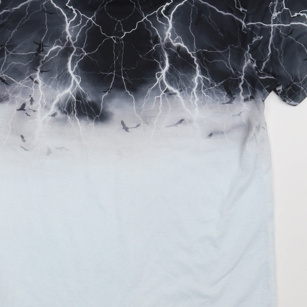 Firetrap Mens White  Polyester  T-Shirt Size M Round Neck