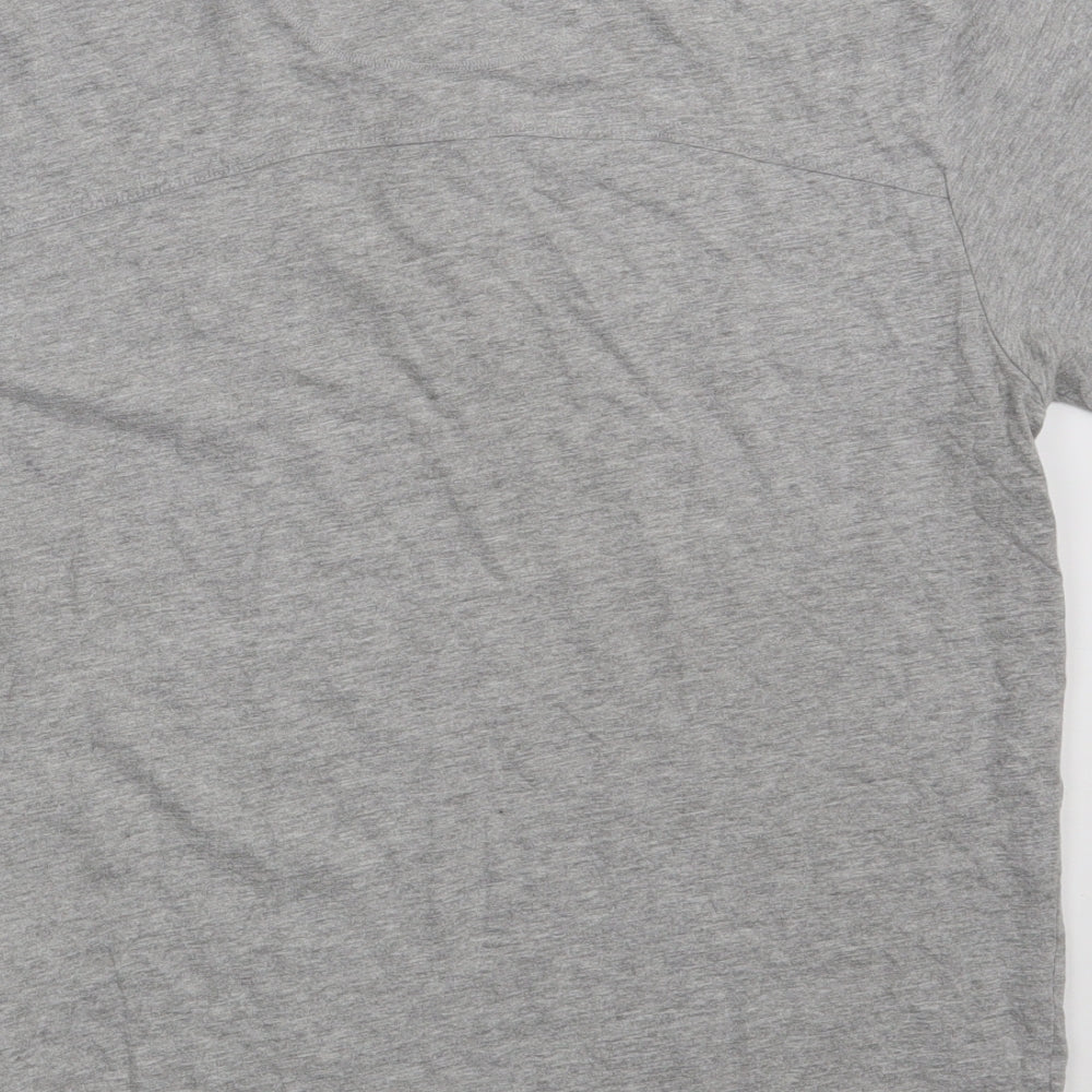 Firetrap Mens Grey  Cotton  T-Shirt Size S Round Neck
