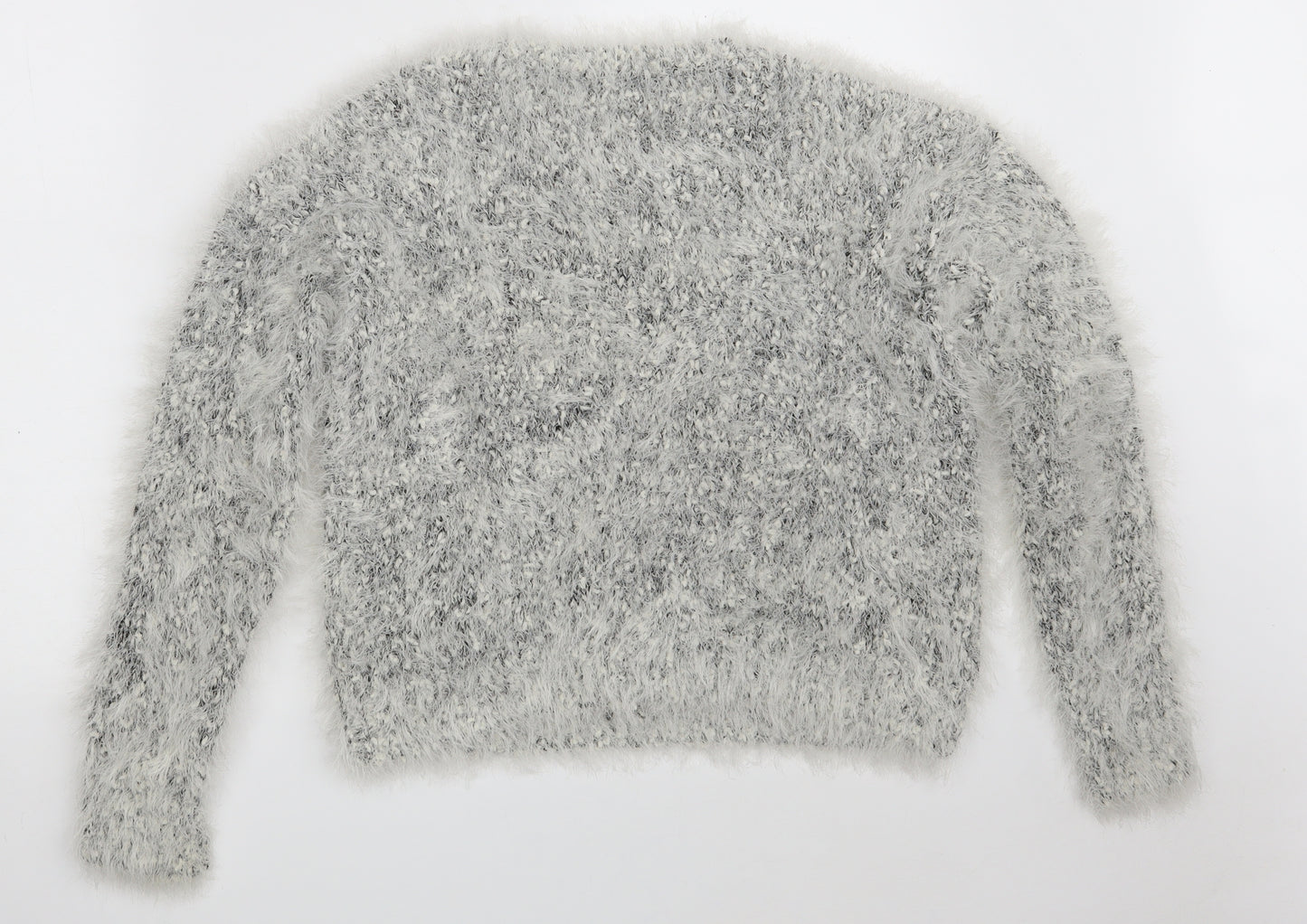 H&M Womens Grey Round Neck  Polyester Pullover Jumper Size S