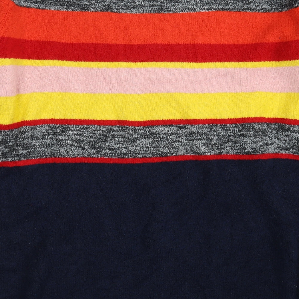 ASOS Womens Multicoloured Round Neck Striped Acrylic Pullover Jumper Size 18