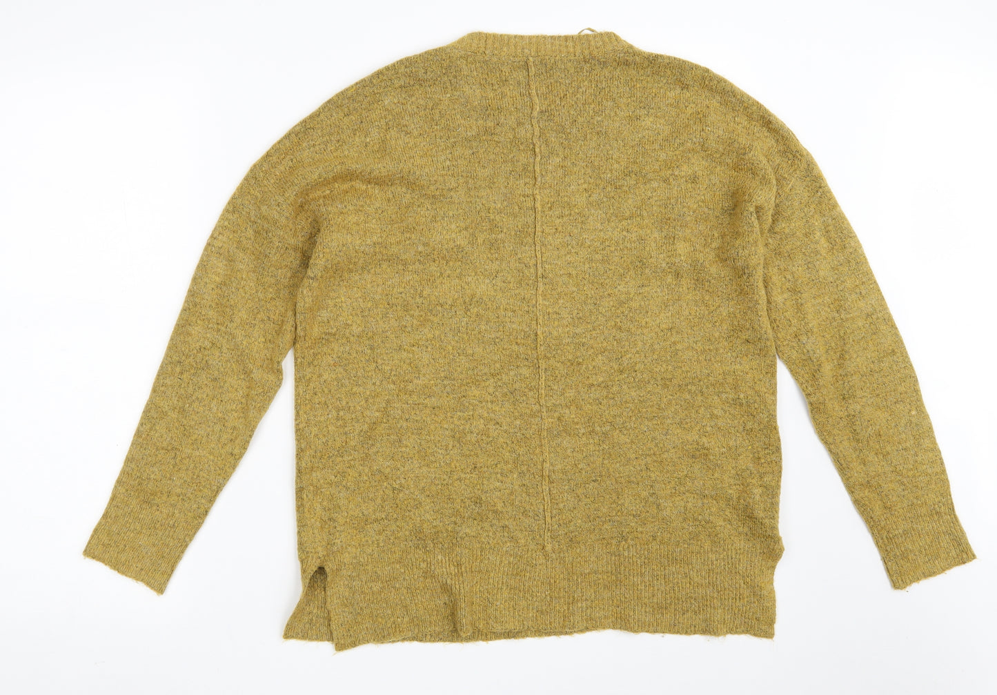 Papaya Womens Yellow Round Neck  Acrylic Pullover Jumper Size M