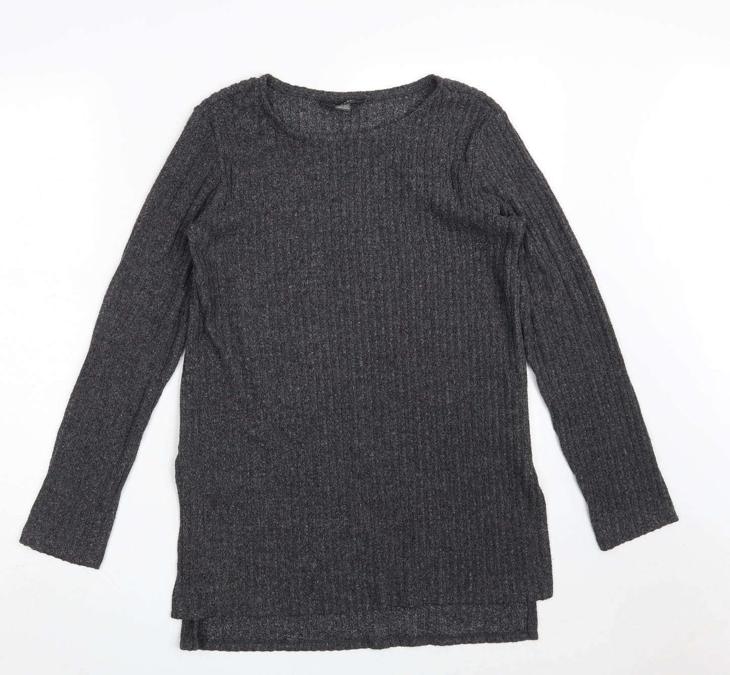 Primark Womens Grey Boat Neck  Polyester Pullover Jumper Size 10   - Size 10-12