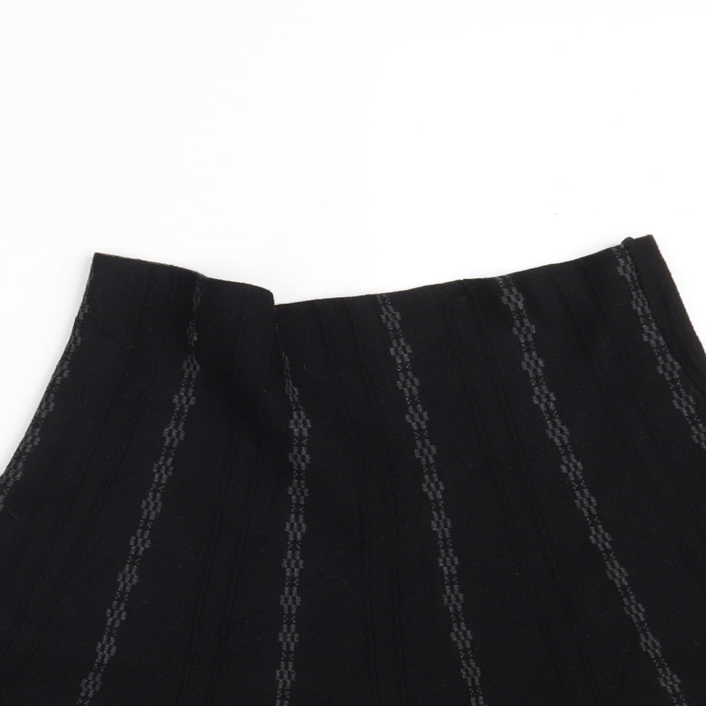 Max Studio Womens Black Geometric Viscose A-Line Skirt Size S
