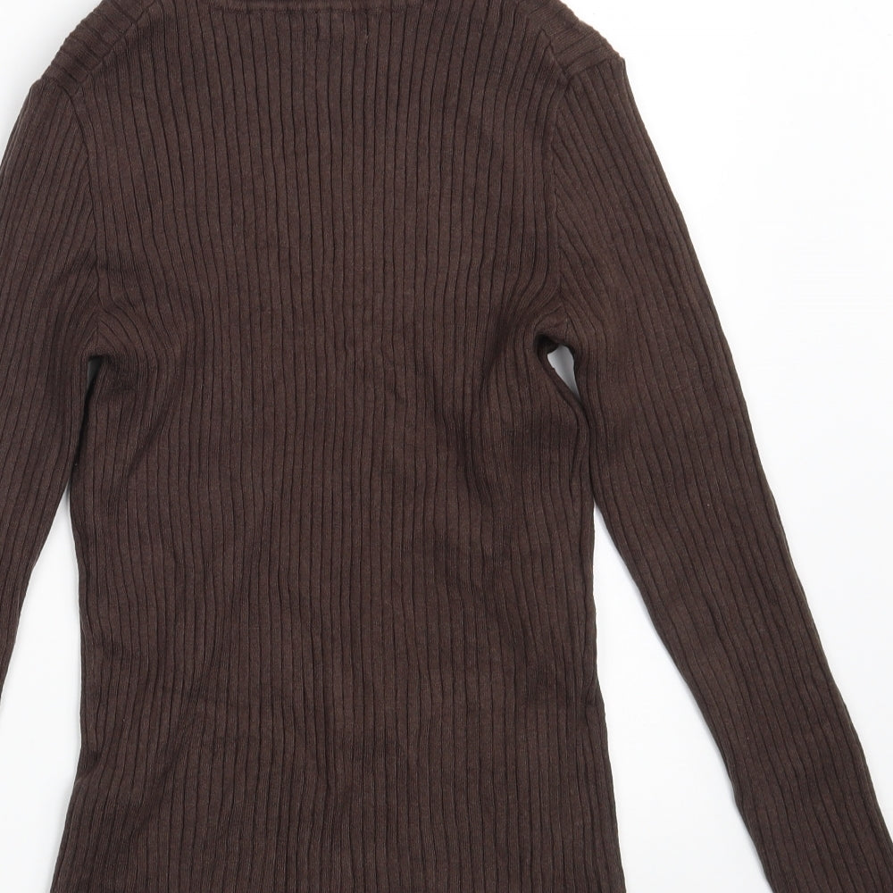 Primark Womens Brown High Neck  Viscose Pullover Jumper Size 14