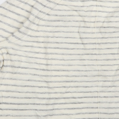 Gap Womens White V-Neck Striped Acrylic Pullover Jumper Size S