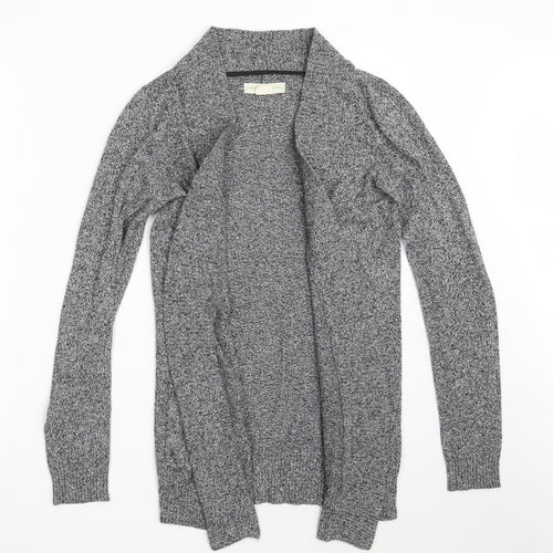 String of stars Womens Grey V-Neck  Cotton Wrap Jumper Size S