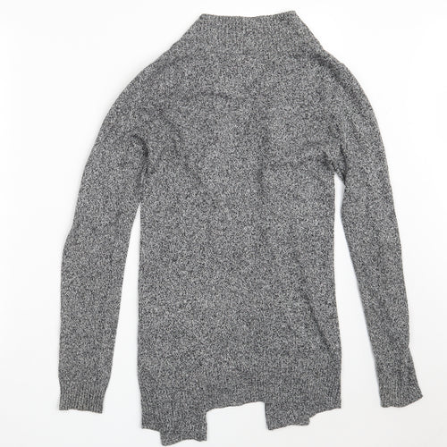 String of stars Womens Grey V-Neck  Cotton Wrap Jumper Size S