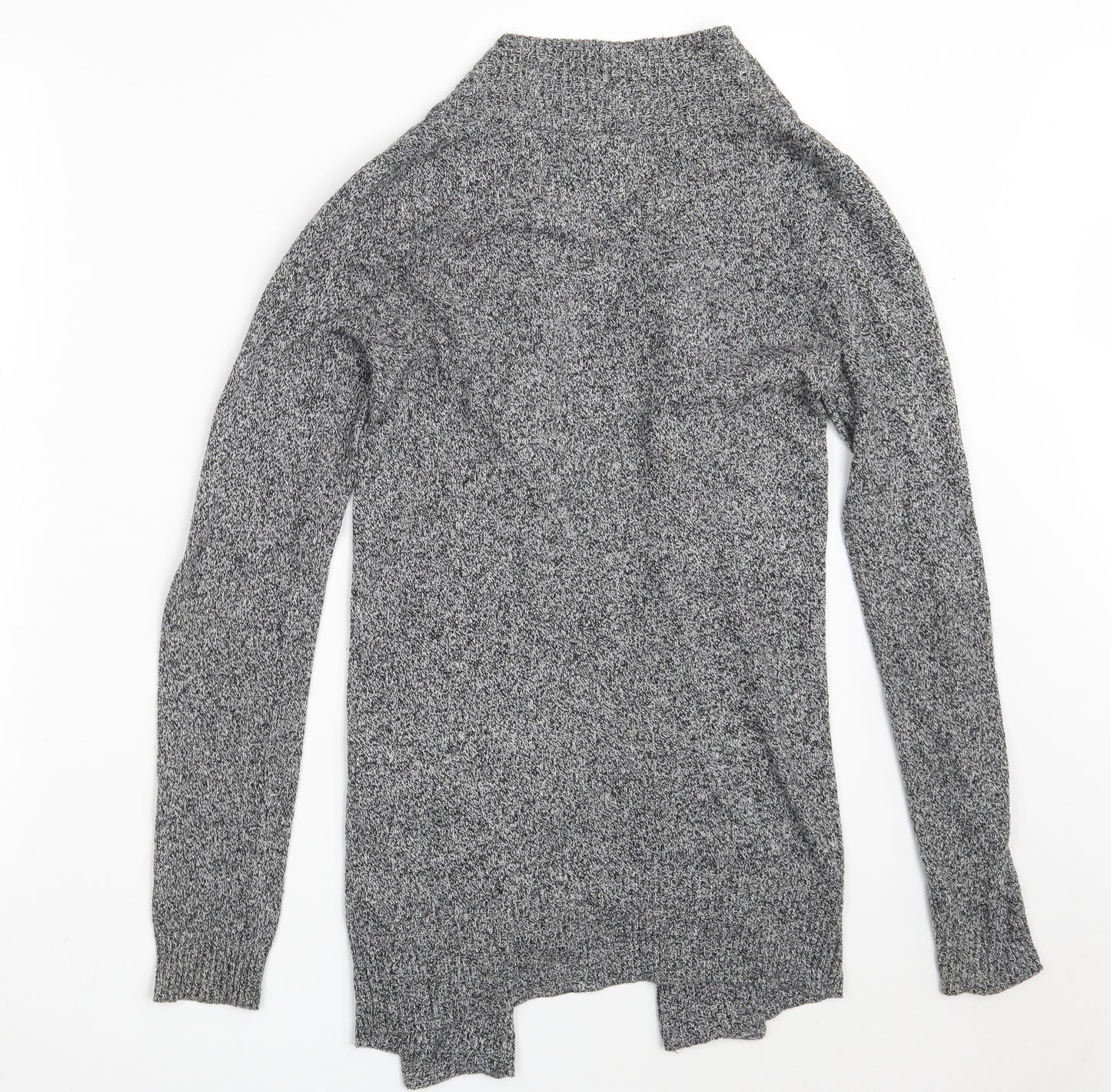 String of stars Womens Grey V-Neck  Cotton Wrap Jumper Size S