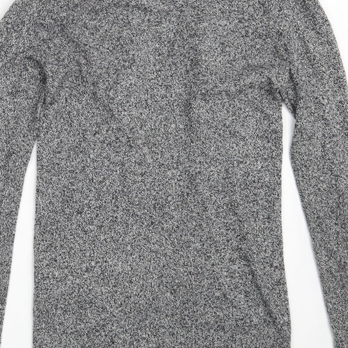 String of stars Womens Grey V-Neck  Cotton Wrap Jumper Size S