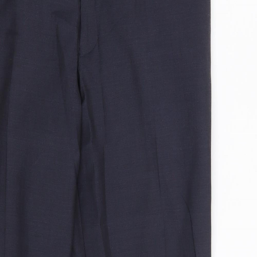 NEXT Mens Blue  Wool Trousers  Size 32 L31 in Regular Zip