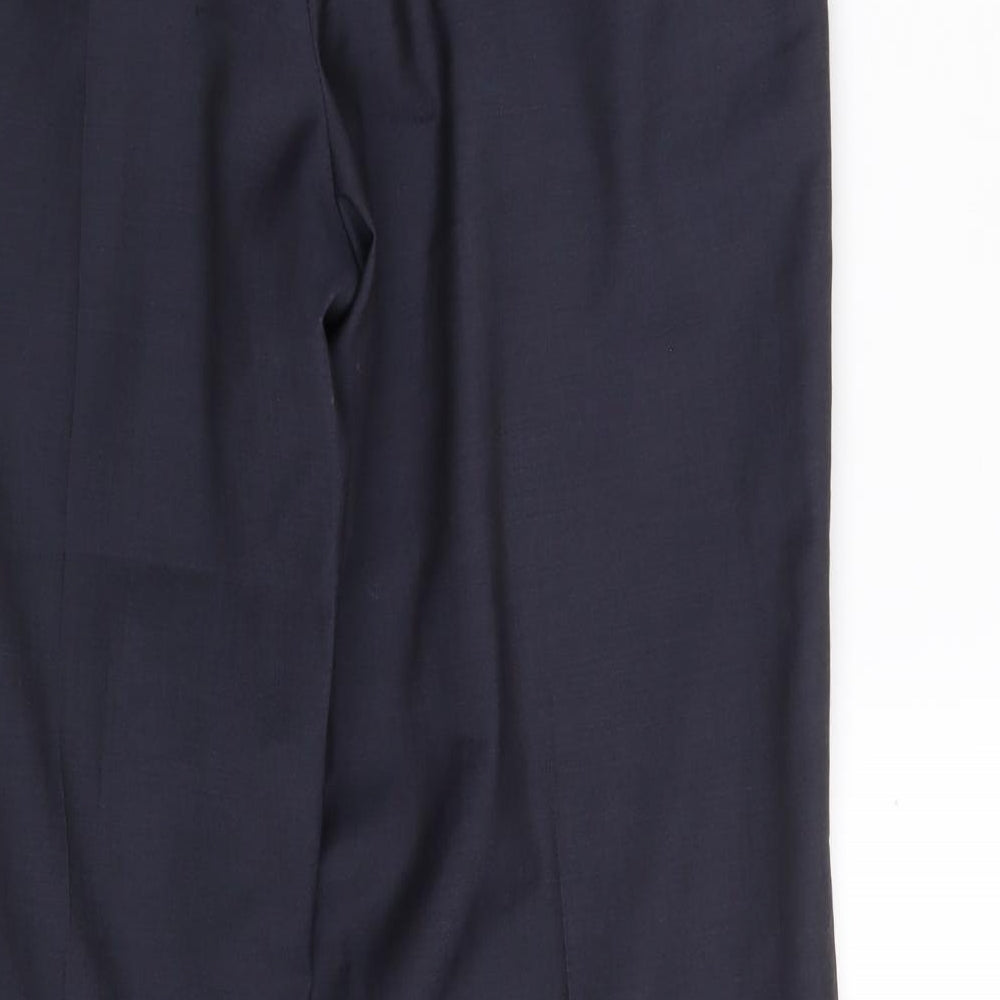 NEXT Mens Blue  Wool Trousers  Size 32 L31 in Regular Zip