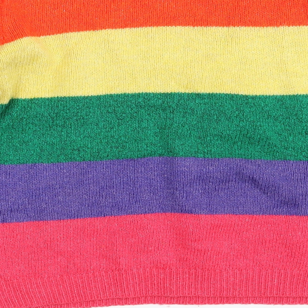 Primark Womens Multicoloured Round Neck Striped Acrylic Pullover Jumper Size 14   - Colorblock