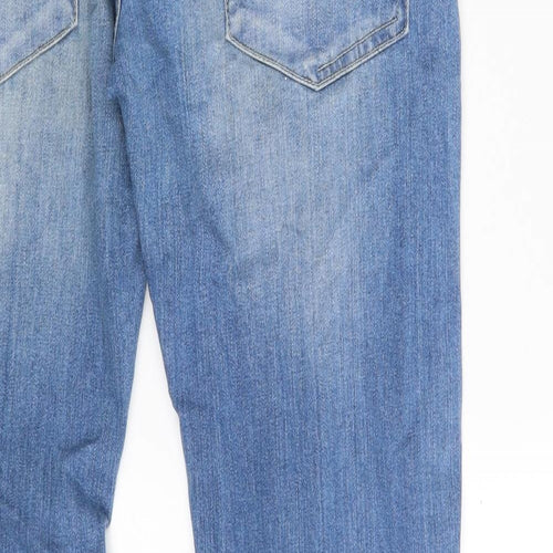 Crosshatch Mens Blue  Cotton Straight Jeans Size 32 in L33 in Slim Button