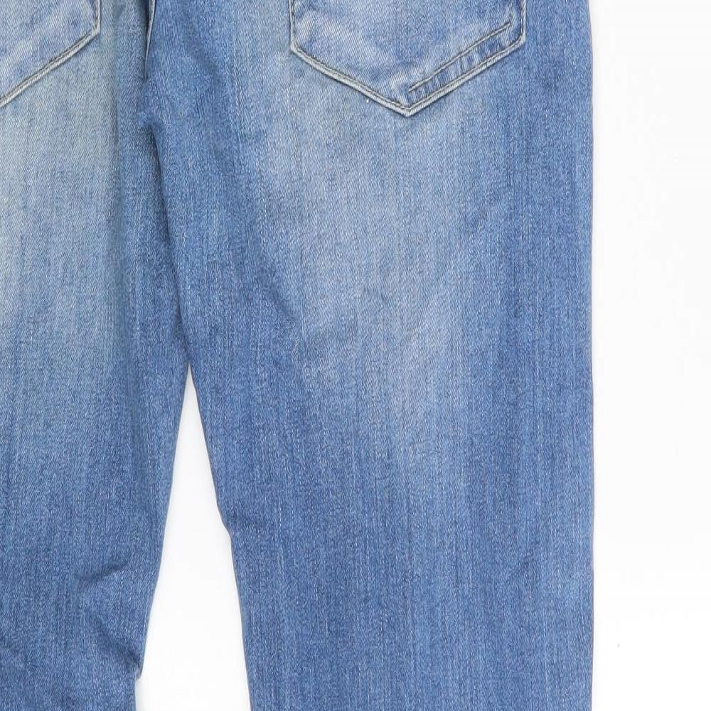 Crosshatch Mens Blue  Cotton Straight Jeans Size 32 in L33 in Slim Button