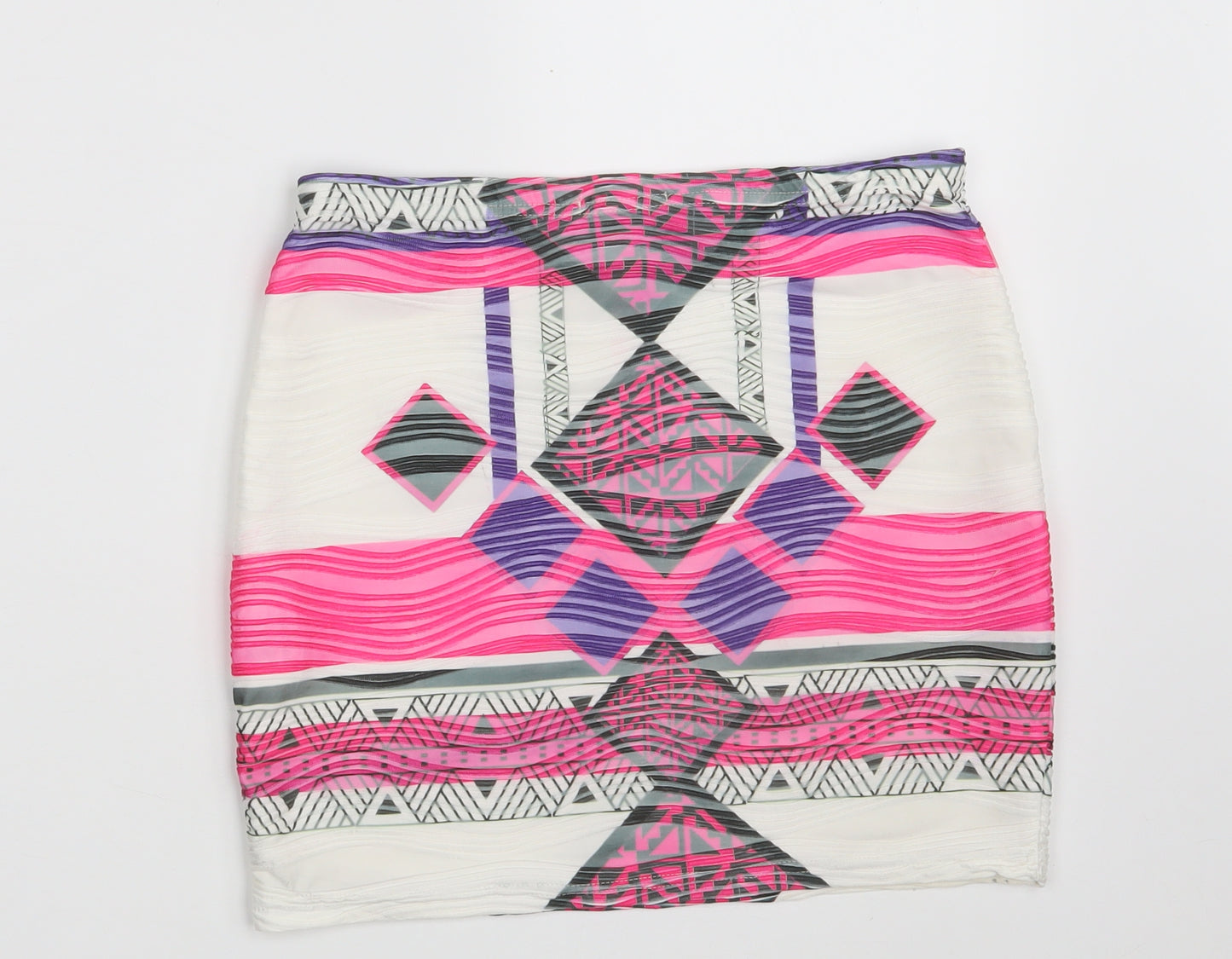 Lipsy Womens Multicoloured Argyle/Diamond Polyester Mini Skirt Size 10