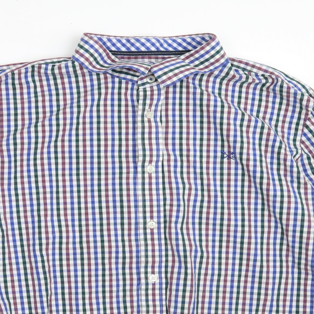 Crew Clothing Mens Multicoloured Check 100% Cotton  Dress Shirt Size 2XL Collared Button